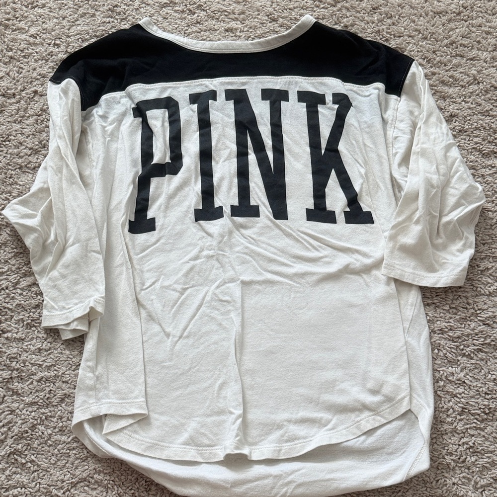 PINK Victoria's Secret Black and White Top